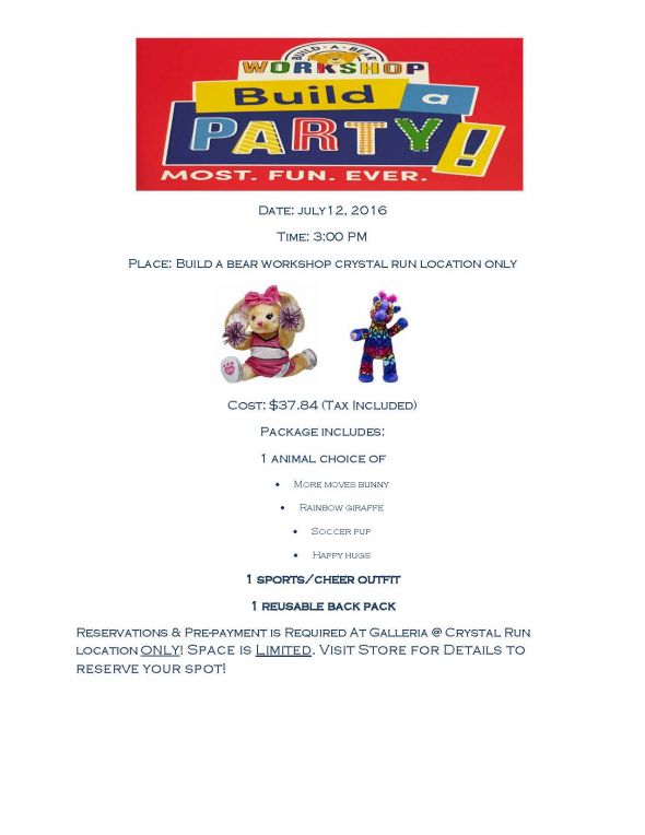 Build A Bear Store Party Flyer mmb