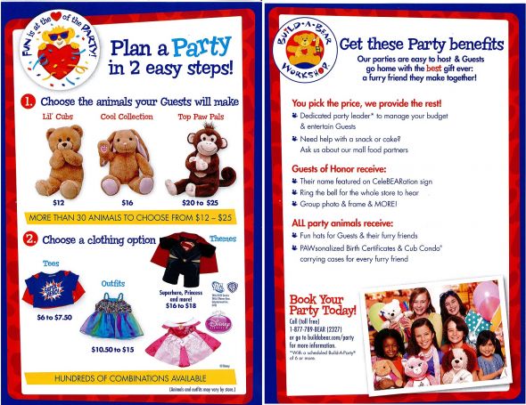 Build A Bear plan a party