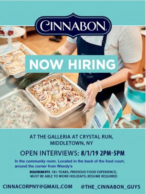 cinnabon now hiring