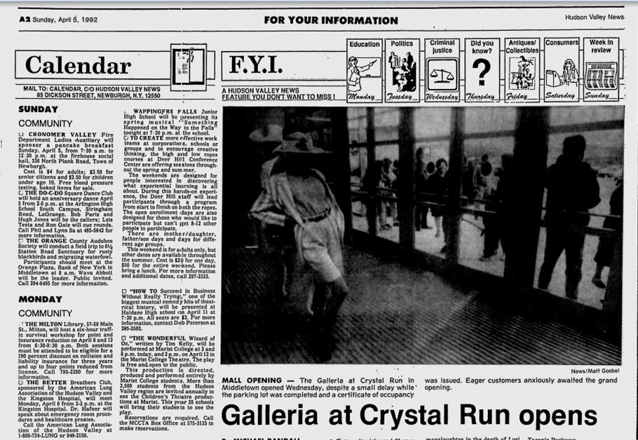 Hudson Valley Times Sunday April 5 1992