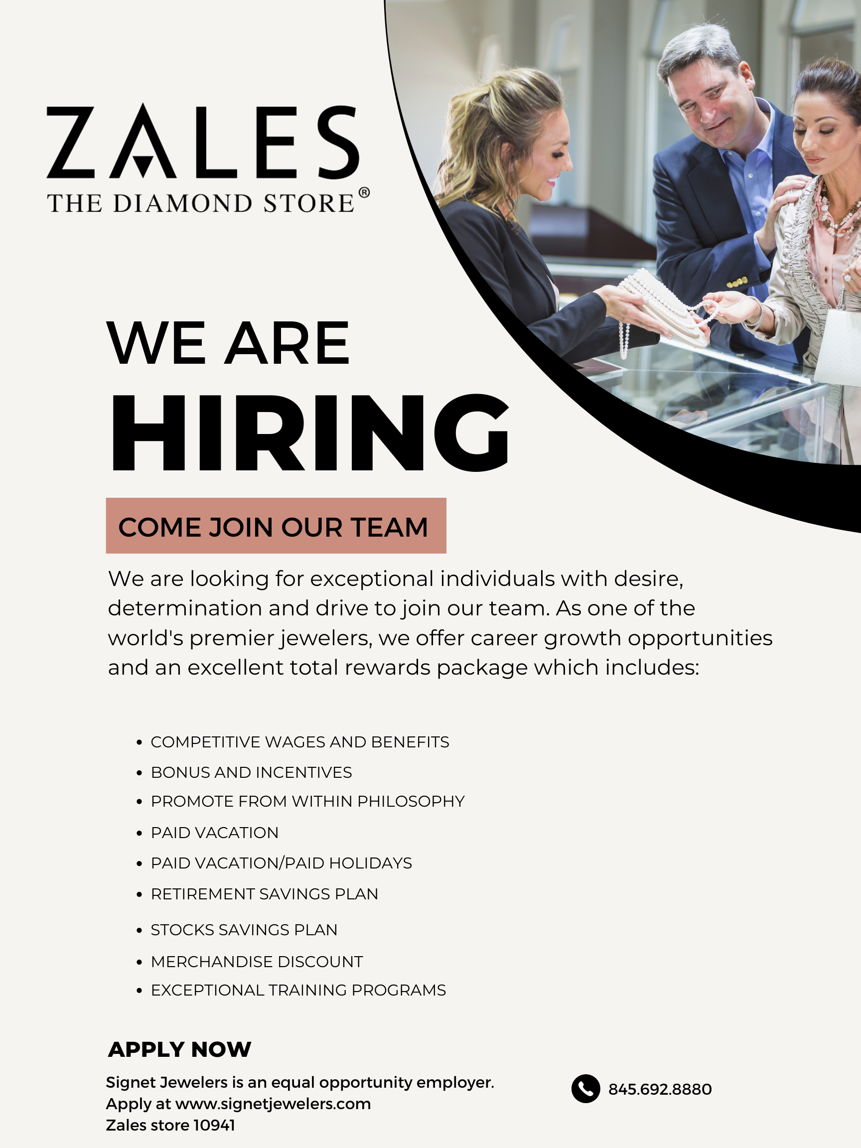 Grey and Pink Modern we are Hiring Poster
