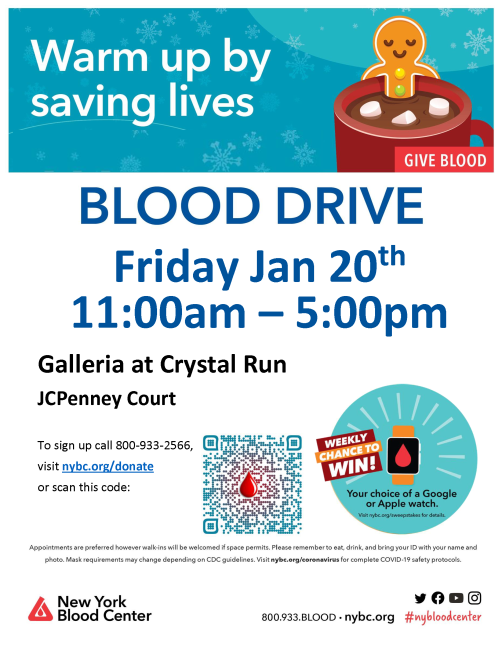 Flyer Jan 20 blood drive Corrected