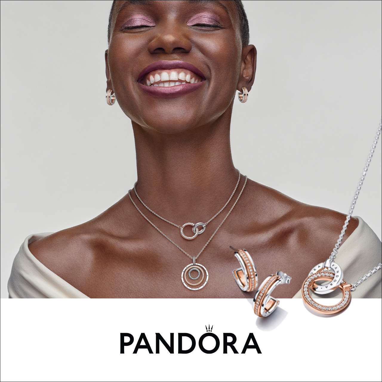 Pandora Campaign 105 Pandora Signature two tone pieces to love and layer. EN 1280x1280 1