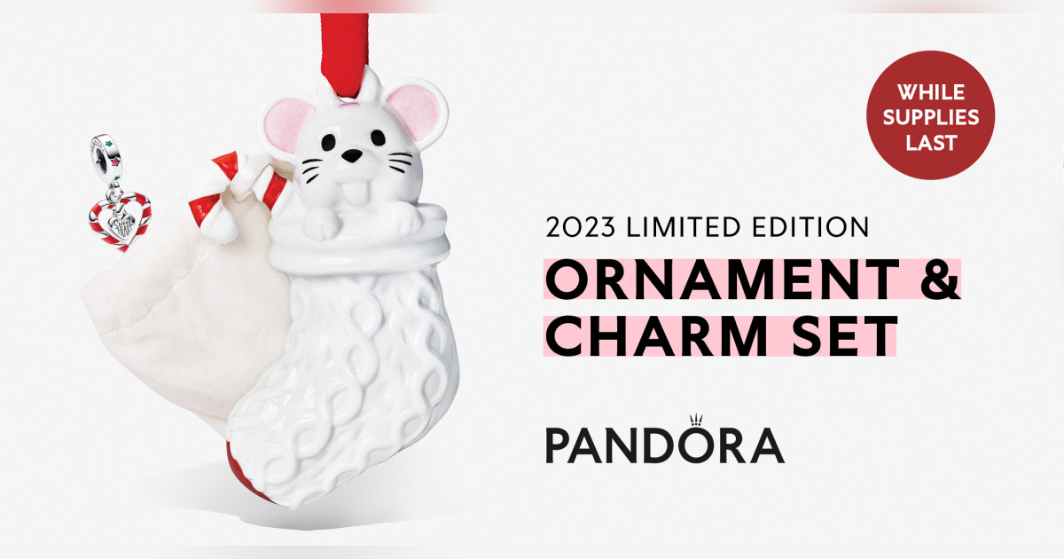 Pandora Campaign 116 Add some sparkle to your bracelet and your home with the 2023 Limited Edition Ornament Charm Set. EN 1200x630 1