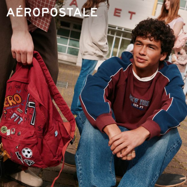 Aeropostale Campaign 320 Back to school just got better. Buy one pair of jeans get one free for a friend. EN 1080x1080