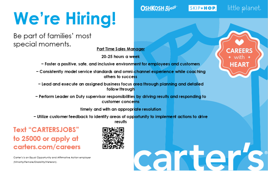carters now hiring