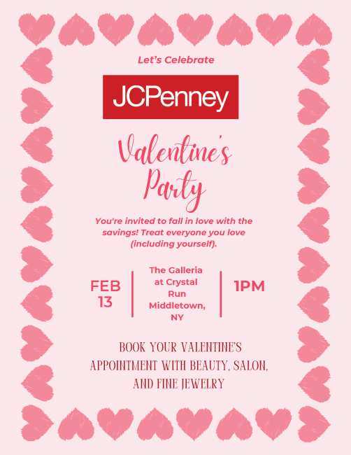Pink Simple Valentine Day Party Invitation Flyer Page 1