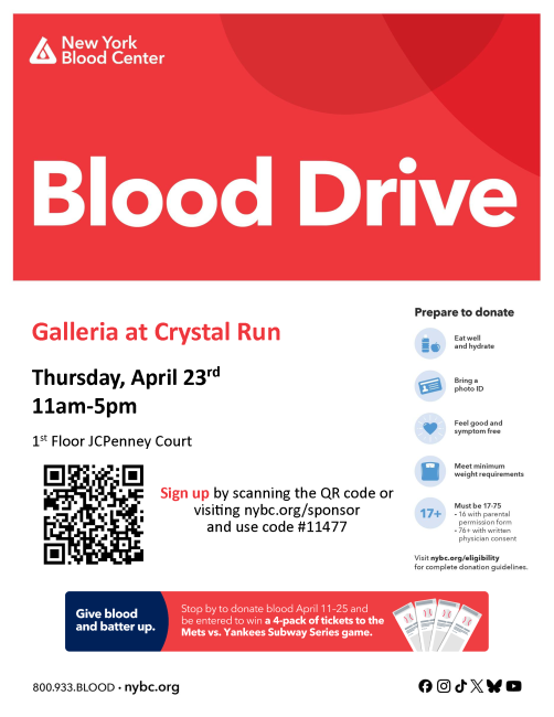 Galleria at Crystal Run April flyer