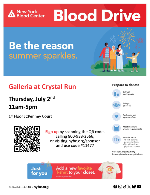 Galleria at Crystal Run July flyer